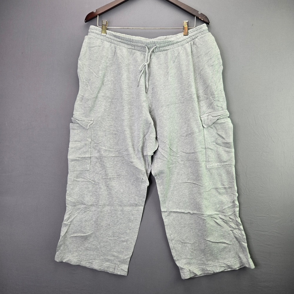 Old Navy Cargo Sweatpants SoComfy XL Petite Gray Wide Leg Fleece Joggers 3708